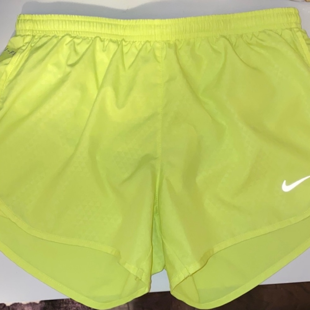 Nike shorts dri-fit neon yellow size S